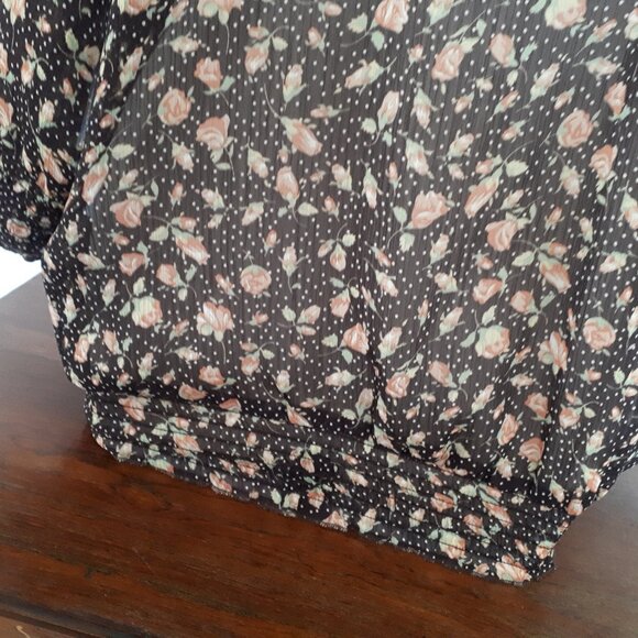 Top - Sz. M - Lady Dutch - Brown with floral pattern in coral/Green - Picture 4 of 5